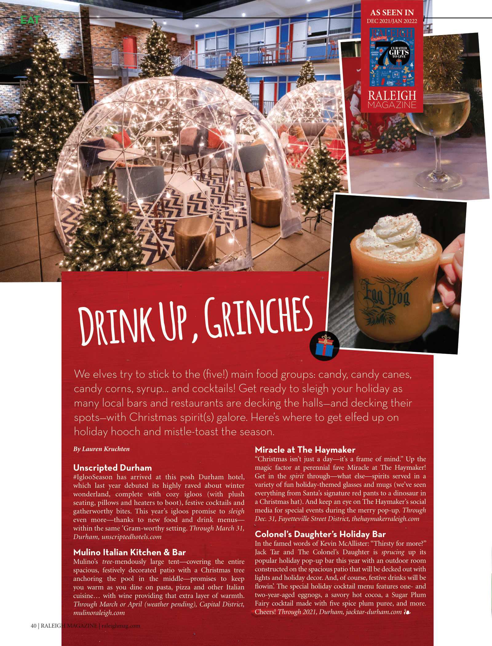 Raleigh Magazine Drink Grinches